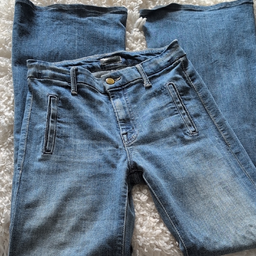 MOTHER The Drama Light Blue Flare Jeans 25
